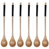 6Pcs Wooden Spoon Set Tea Spoons Small Dessert Spoon Coffee Stirrer Wood Teaspoon Long Handle Stirring Mixing Spoon for Honey