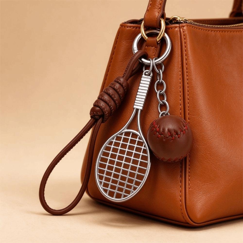 Tennis Ball Design Tennis Racket Keychain Mini Size Tennis Racket Keyring  Boys Girls