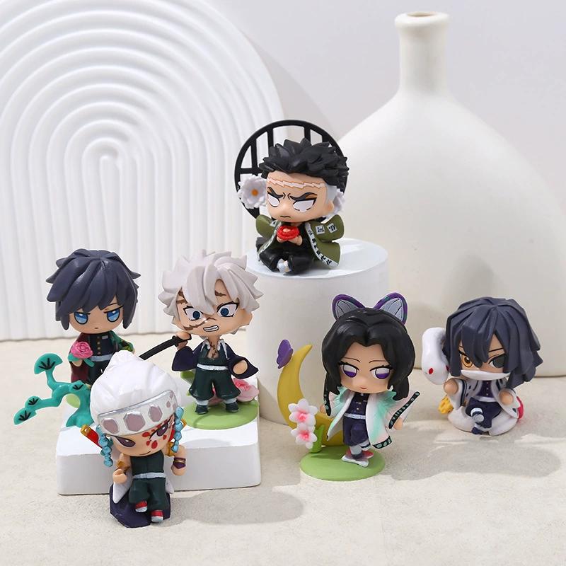 Demon Slayer Chibi-style Sitting Tanjiro And Zenitsu Agatsuma Toy Figurine/car Toy