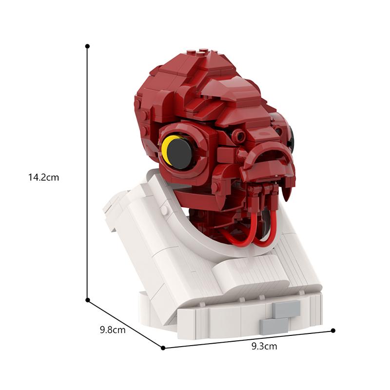 Buildmoc Space Wars Admiraled General Ackbareds Bust MOC Set Building Blocks Kits Toys for Children Kids Gifts Toy 325PCS Bricks