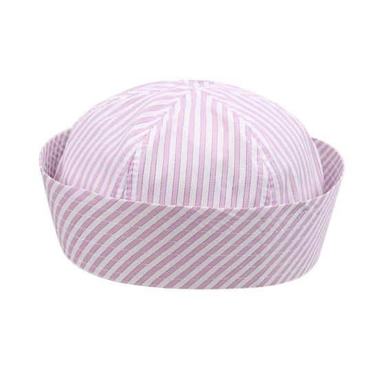 

Captain Hat Striped Print Crew Hat Breathable Theater Performance Hat Adults Teens Nautical Theme Party светло-розовый