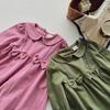 Lace Trim Bow Collar Long Sleeve Princess Dress for Kids - 2026 Autumn Collection