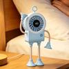 Desktop Fan Robot Shape Portable Rechargeable Personal Cooler With LED Light Portable Fan With Suction Cups For Home Kitchen