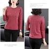 New Women's Spring Autumn Long Sleeves Bottoming Shirt Round Neck Loose Mom Tshirt Fashion New Solid Color Top M-5XL