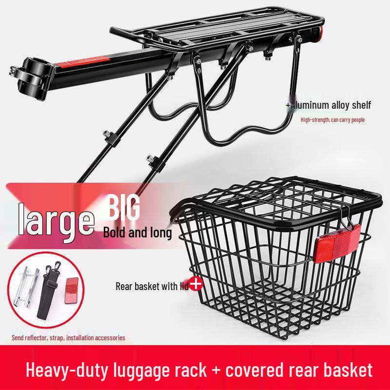 Folding Rear Bike Cargo Basket: Large Capacity Mountain Bike Luggage Rack
