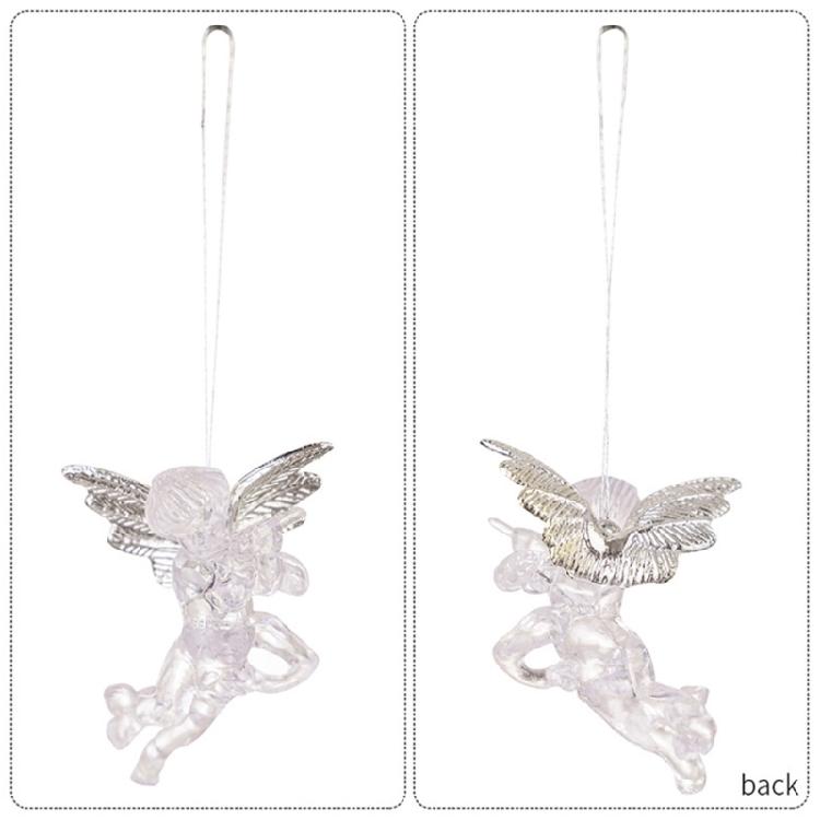 4pcs Christmas Angelic Decorations Acrylic Angelic Hanging Decorations for Festival Season Christmas Embellishment