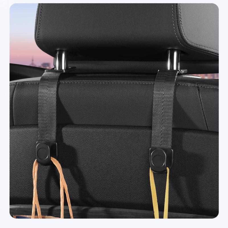 2Pcs Car Storage Interior Accessories Car Headrest Hooks Hanger For Bags Seat Back Organizer Holder Clips Auto Fastener Hooks
