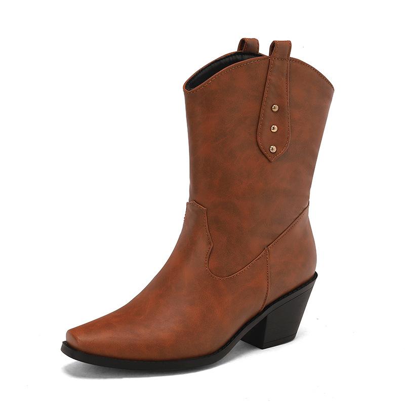 Large Size - Pointed Short Boots Western Fashion European and American Popular Women's Boots Winter Short Boots