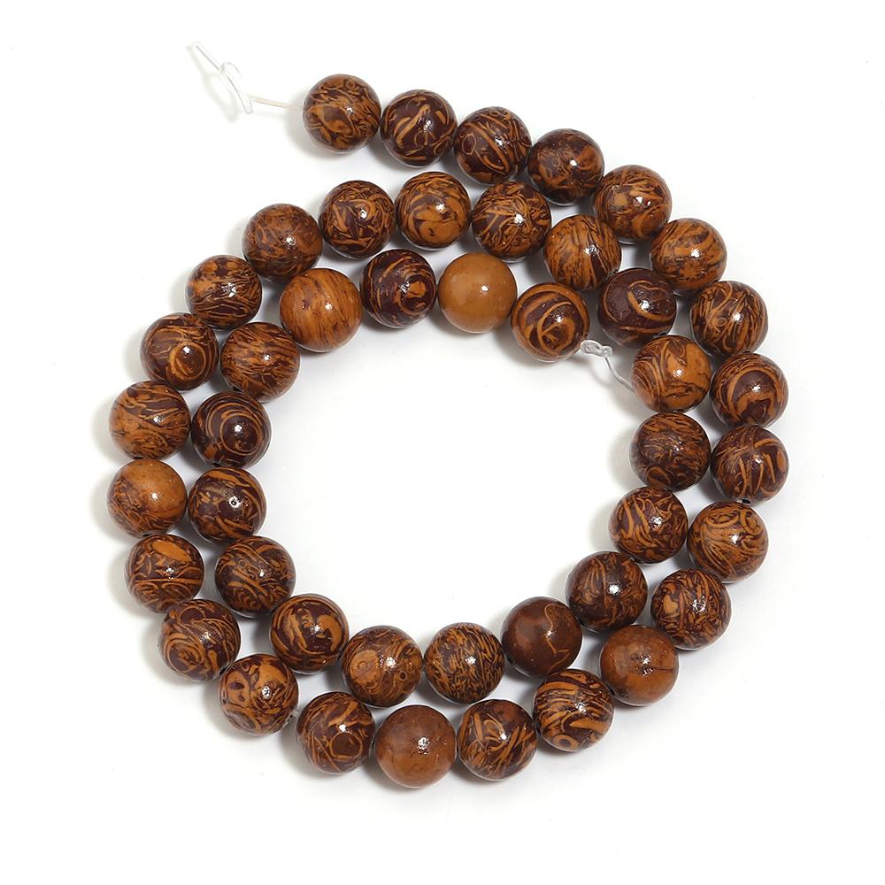1 Strand 4/6/8/10mm Natural Stone Beads Golden Silk Jade Round Loose Beads For Jewelry Making DIY Bracelets Necklace Accessories