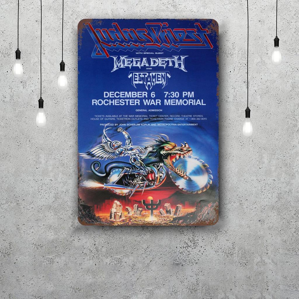 Judas priest Segnali in Latta Metallici Vintage Poster Decorazioni Placca Metallica Retro Decorazione Artistica da Parete per Garage Bar