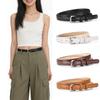 Women's Textured PU Leather Belt - Simple, Casual & Thin Style with Needle Buckle, Perfect for Pants and Skirts