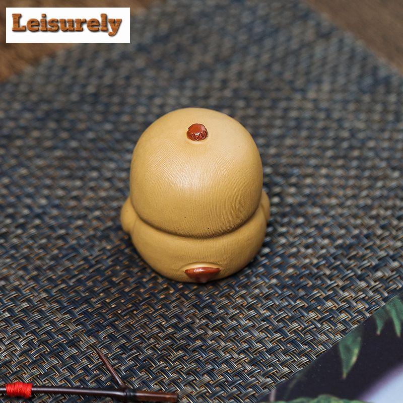 Søt Fugl Te Kjæledyr Te-seremoni Følge Håndlaget Lilla Leire Kylling Te Kjæledyr Figur for Elskere Hjemmedekor Kung for Hyller