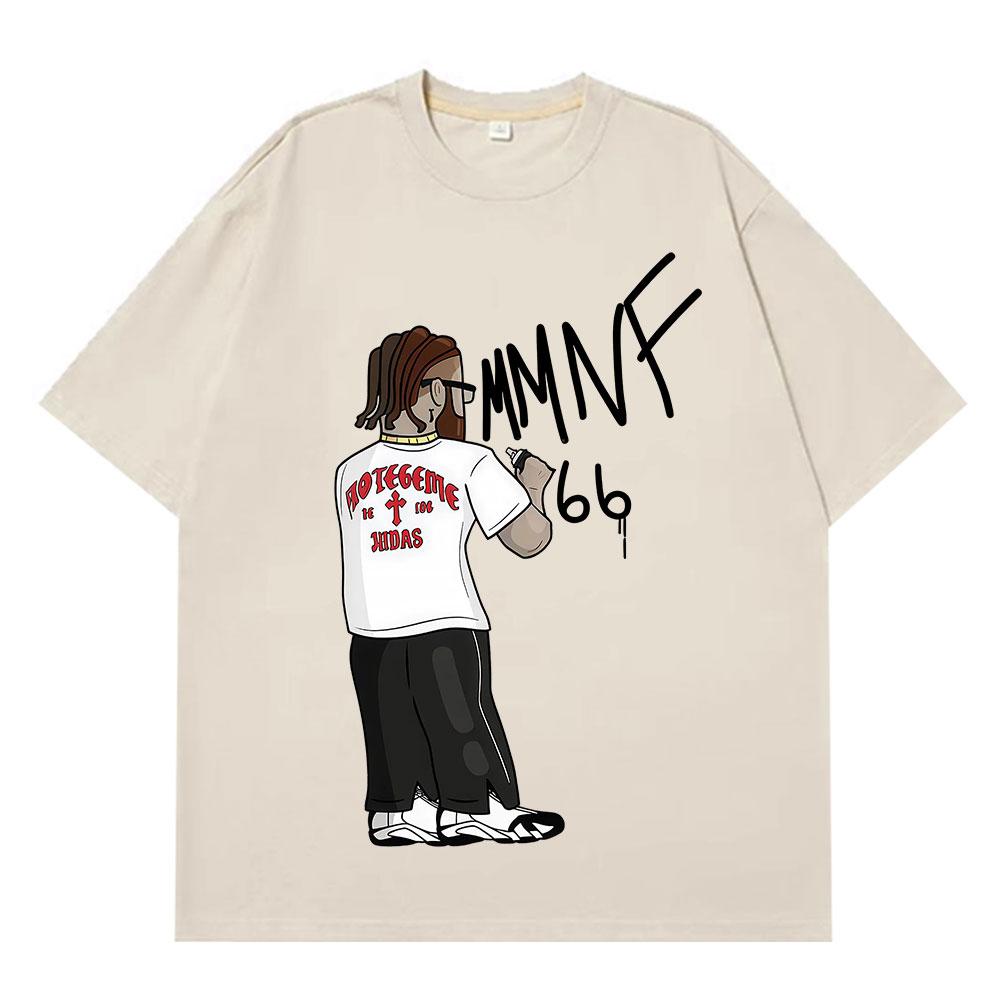 Rapper Hades66 Fashion Print Tshirt Unisex Women Hiphop Vintage Tshirts Shortsleeved Loose Casual Aesthetic Trend Tshirts