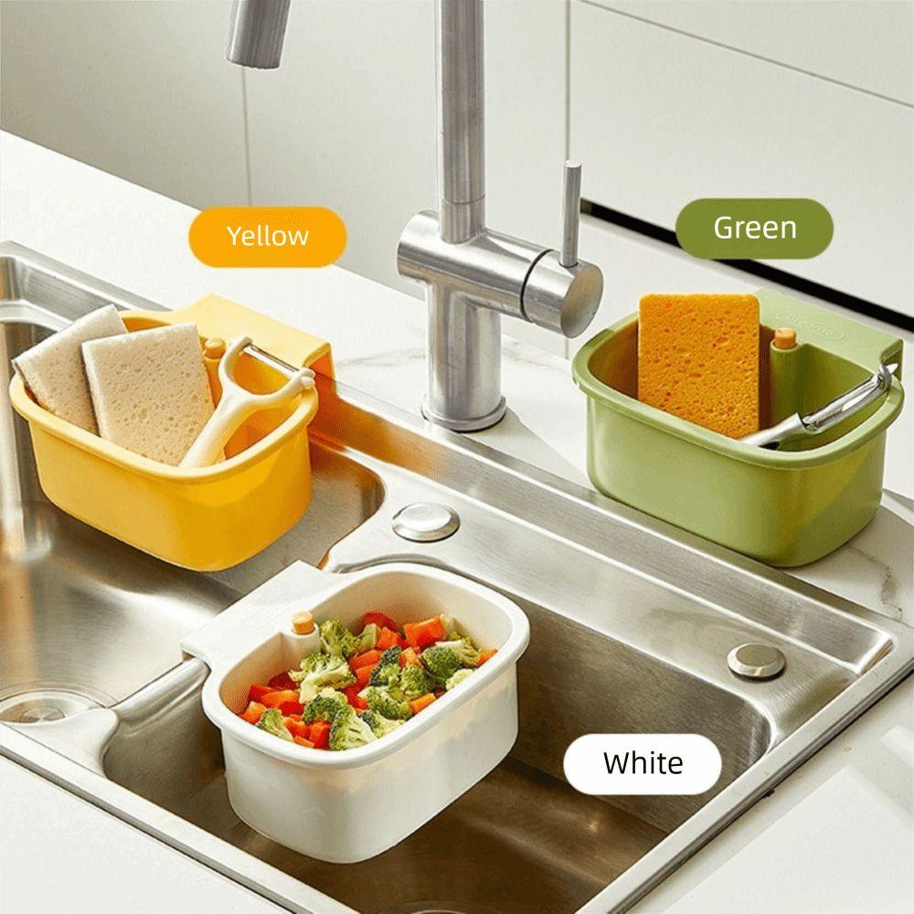 Creative Sink Hanging Strainer Basket 2 In 1 Soap Sponge Storage Shelf Kitchen Accessories