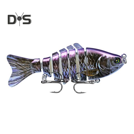 10CM/15.5G Multi-Jointed Fishing Lure with Hooks Realistic 7-Section Swimbait Plastic Artificial Bait Freshwater Saltwater Fishing Accessories