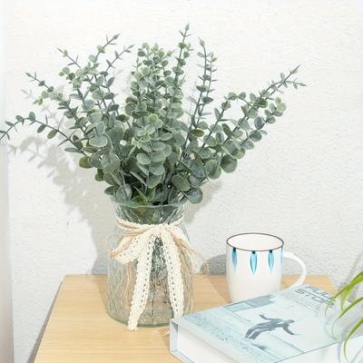 Eukalyptusstiele, Künstliche Eukalyptusblätter, Kunst-Eukalyptusstiel für Vase, Hochzeitsstrauß, Zuhause, Halloween, Thanksgiving, Weihnachtsdekoration