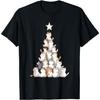 Cat Christmas Tree Graphic Tee Funny Cute Cats Stacked T-Shirt Casual Crewneck Short Sleeve Top