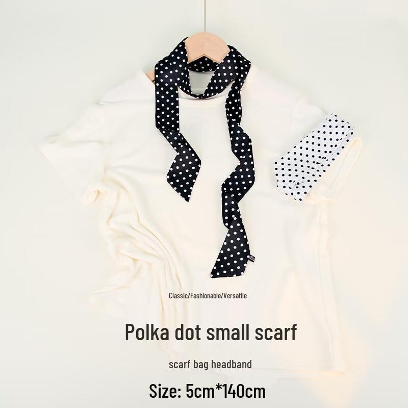Elegant Gradient Polka Dot Skinny Twill Scarf