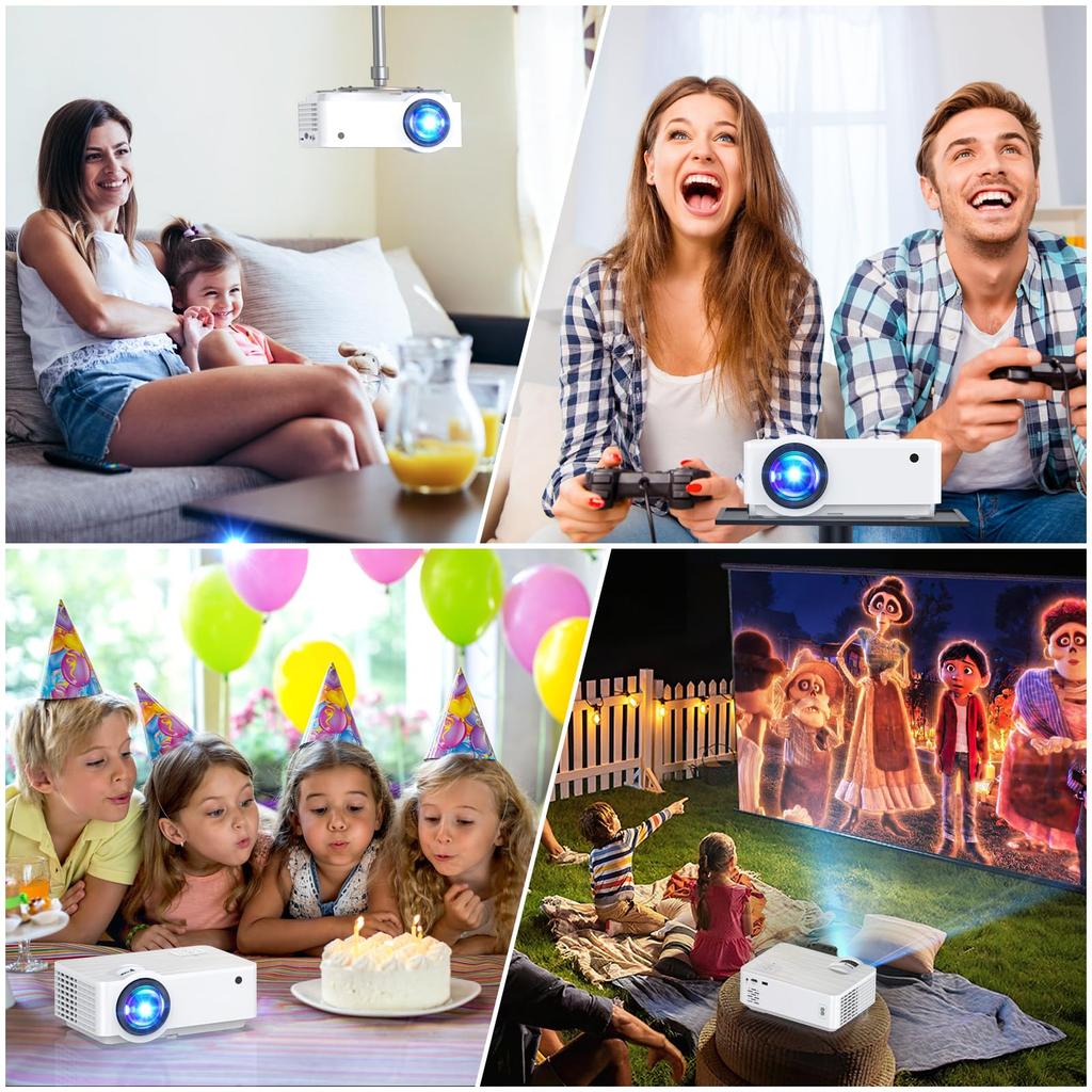 Groview T6 projector for home small home high 1080P keystone HIFI energy can be hung on the mobile home player 100 inch screen projector Japanese