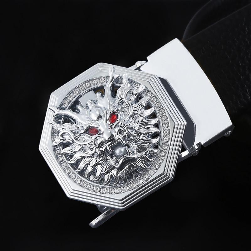Belt Men'S Zodiac Buckle Diamond Belt Buckle Men'S Business Belt Buckle Cow Gift Belt
