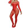 Women’s Long Sleeve Pantyhose With Backless Mesh Design Hollowed Out Lace Bodystocking For Party