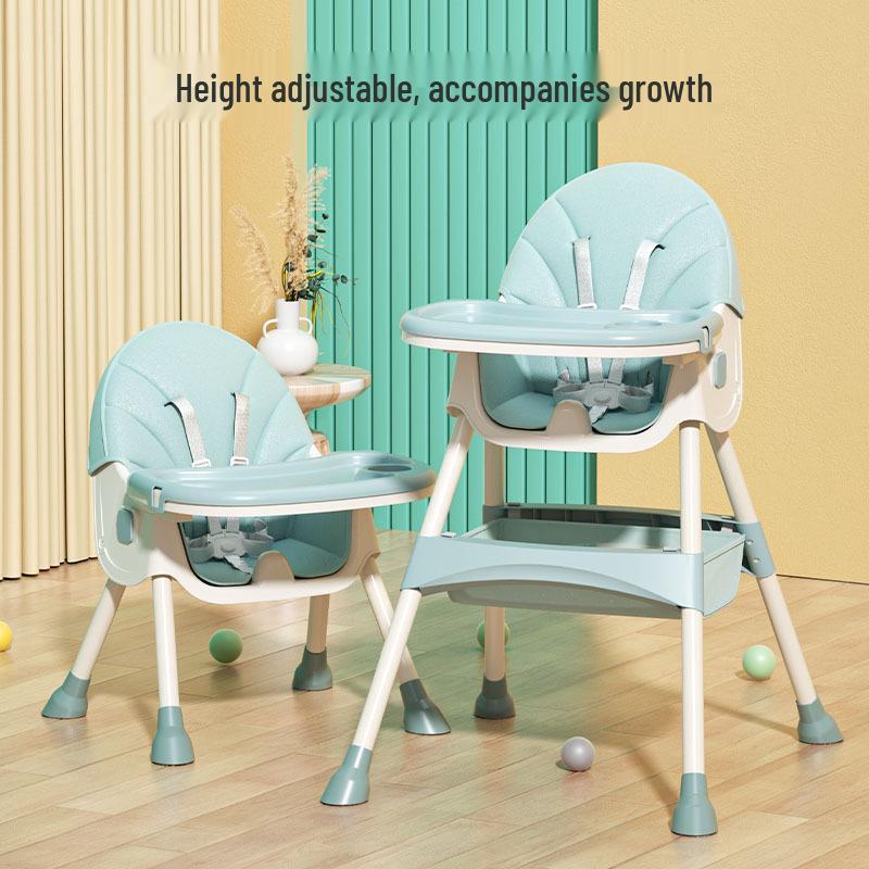 Adjustable Foldable Baby High Chair with Recline Function
