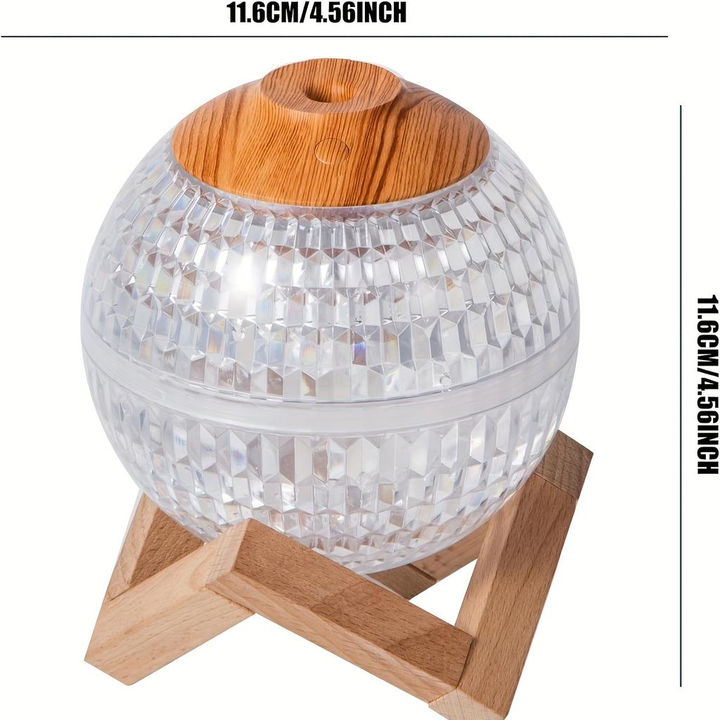 Luftbefeuchter mit Kristallkugel-USB-Anschluss, sichtbarer Wasserstand, Tastensteuerung, für ätherische Öle – für kleine Räume