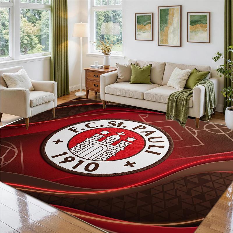 Alfombra de Terciopelo de Cristal con Diseño de Fútbol del Fulham, Alfombrilla Decorativa Suave para Dormitorio y Entrada