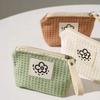 Cute Little Flower Mini Makeup Bag, Fashiable Simple Waffle Pattern Coin Purse, Portable Lipstick Sanitary Napkin Toiletry Bag
