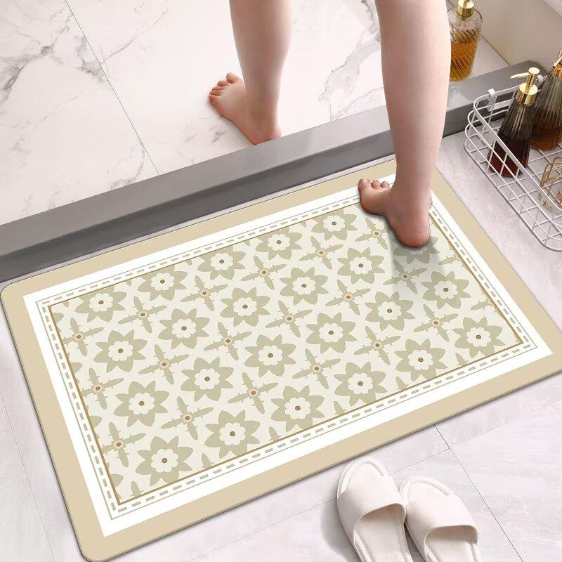 Diatom mud toilet bathroom toilet door soft floor mat toilet water absorbent non-slip foot pad door quick drying carpet