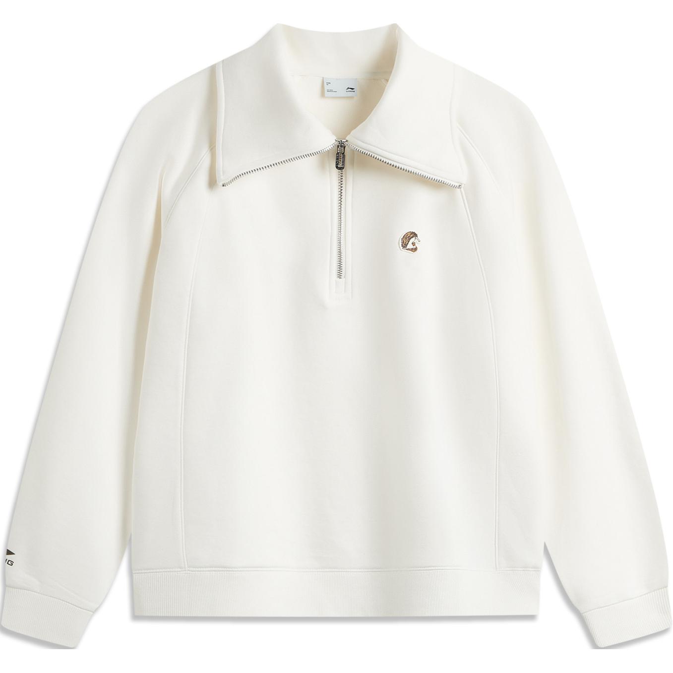 

Li Ning Sports Fashion Series однотонная дышащая удобная трикотажная толстовка женская толстовка цвета слоновой кости AWDU982-1 XS