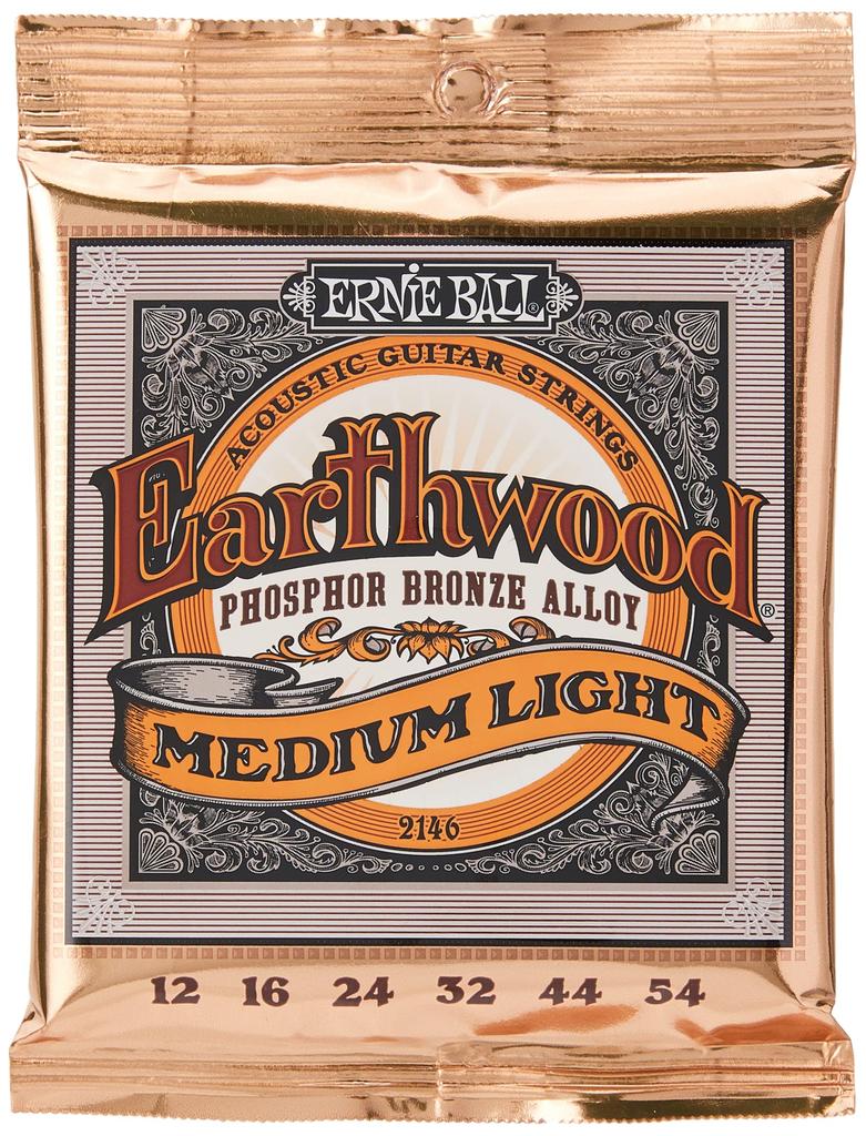 ERNIE BALL 2146 Acoustic Guitar Strings EARTHWOOD PHOSPHOR BRONZE MEDIUM LIGHT [Authentic] (12-54)