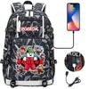 Gaming Print Backpack Large Capacity Travel Bag with USB Charging Port for Middle High School Students Boys Girls Teens