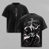 Hot Anime BLEACH Kuchiki Byakuya Graphic Tee Men Women Clothing Washed Cotton Tshirt Casual T-shirt Harajuku Vintage T Shirt