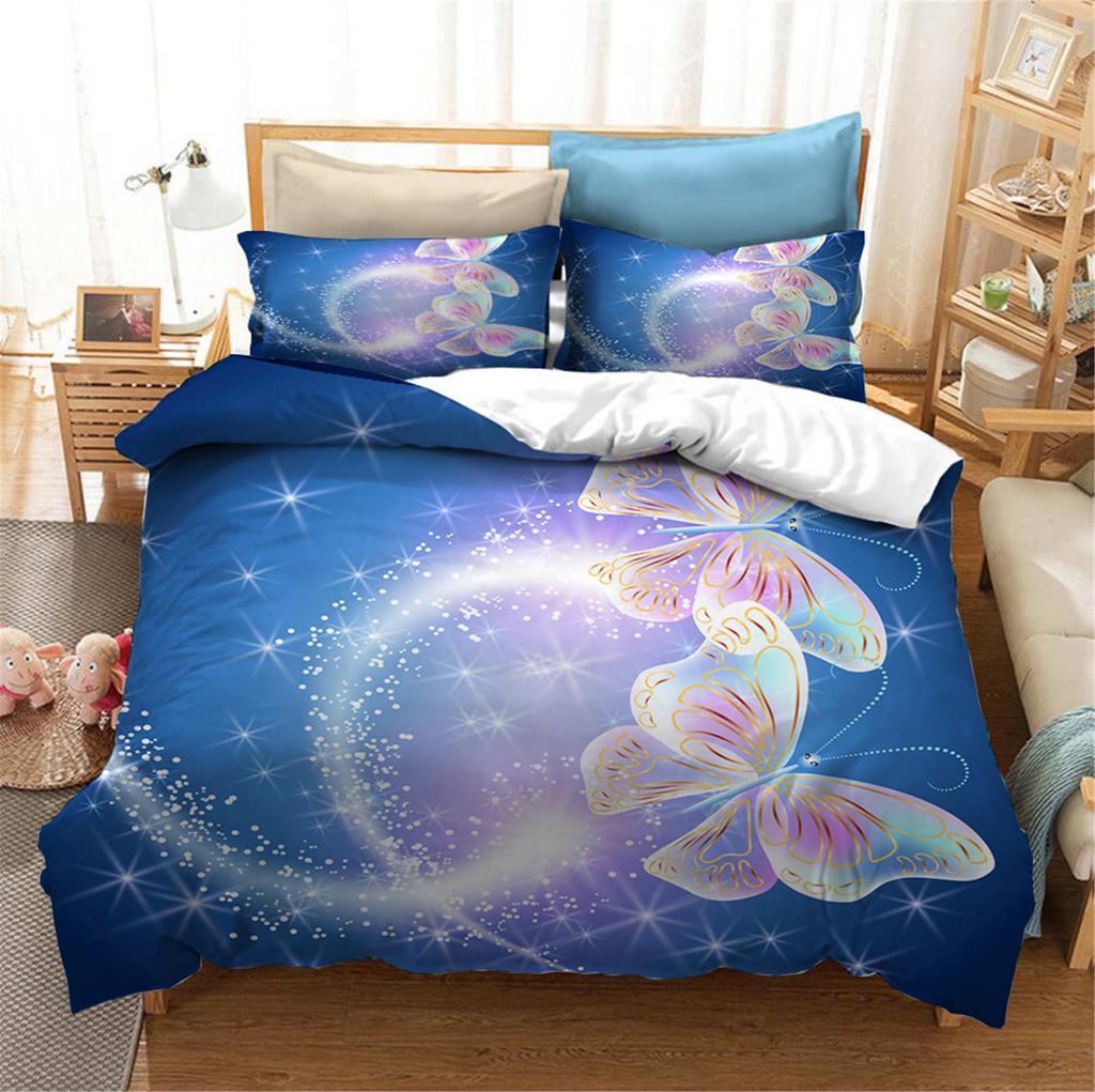 Comforter Butterfly Anime Home Bedroom Comforte Nordic Polyester Material Suitable For Children And Adults 2/3-Piece Set