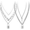 2Pcs Cute Lovely Lock Chain Waterproof Reusable Necklace Locks Pendant Wear-resistant Punk Necklaces for Women Clothes