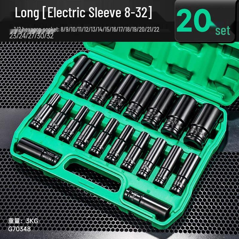 8-32mm Hex Combination Electric Impact Wrench & Socket Set for Auto and Machine Repair