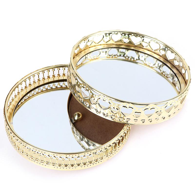 

Лоток для хранения ювелирных изделий Стеклянное зеркало Рабочий стол Косметический декоративный органайзер