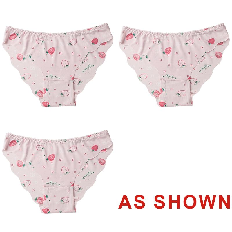 TERMEZY 3Pcs/Lot Women's Sexy Ice Silk Panties Printed High Elasticity Cool Briefs Low-Rise Seamless Breathable Briefs