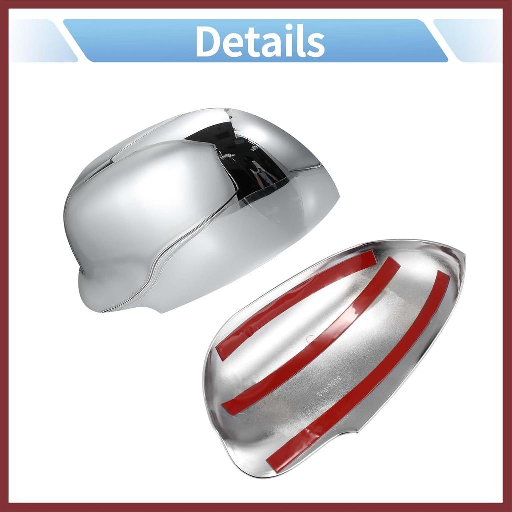 for GMC Envoy 2002-2009 for Buick Rainier 2004-2007 Driver Passenger Side Mirror Covers Cap Overlay Rearview Mirror Guard Covers Silver Tone 1 Pair