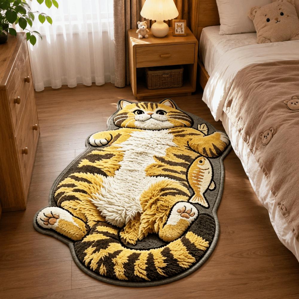 Easy to Clean Home Decor Carpet Anti-fouling Cartoon Carpet Funny Cat-Shaped Area Rug Living Rooms