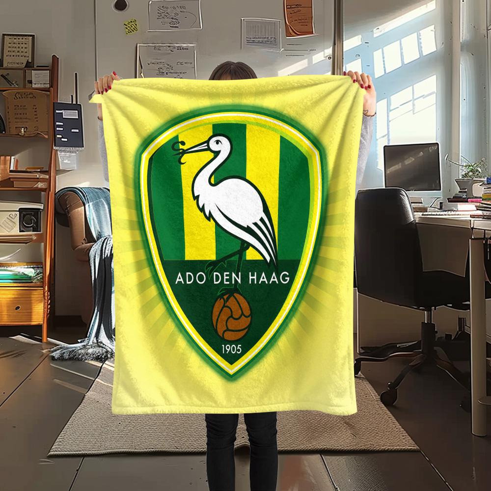 ADO Den Haag Flannel Blanket, High Quality Comfortable for All Seasons, Home Decor, Warmth and Comfort