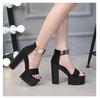 Spring Summer 14CM New High Super High Heel Sandals T-table Thick Heel Waterproof Table Sandals ZYW-651-6