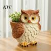 Small Terrace Decor Cute Cartoon Owl Planter, Resin Planter Pot, Decorative Vivid Bird Shape Pot Plant for Succulents, Indoor Garden Balcony