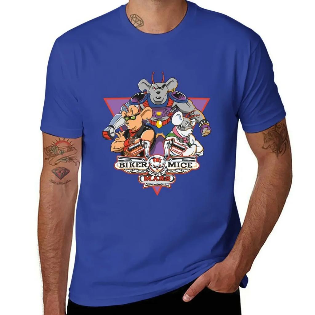 Unique Biker T Shirt 100% Cotton Tee Biker Mice From Mars Bikermice Streetsharks Street Sharks USA Size Heavyweight Fashion Man