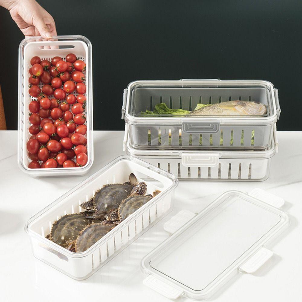 Removable Food Storage Containers Stackable Fruit Vegetable Storage Box Fresh-keeping Box  Freezer