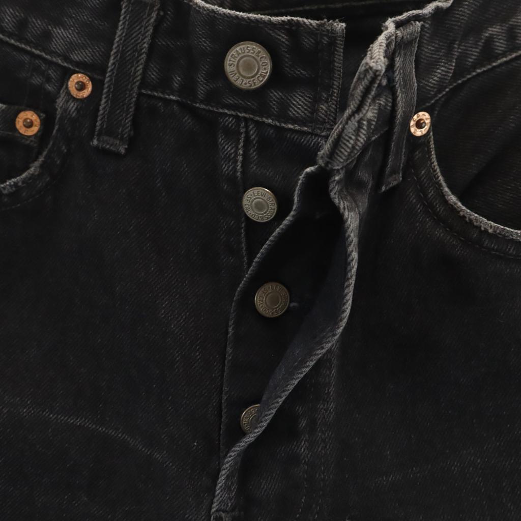 Levi's 90s 501 USA Made Old Dyed Straight Denim Pants W27 Black Jeans Women Used