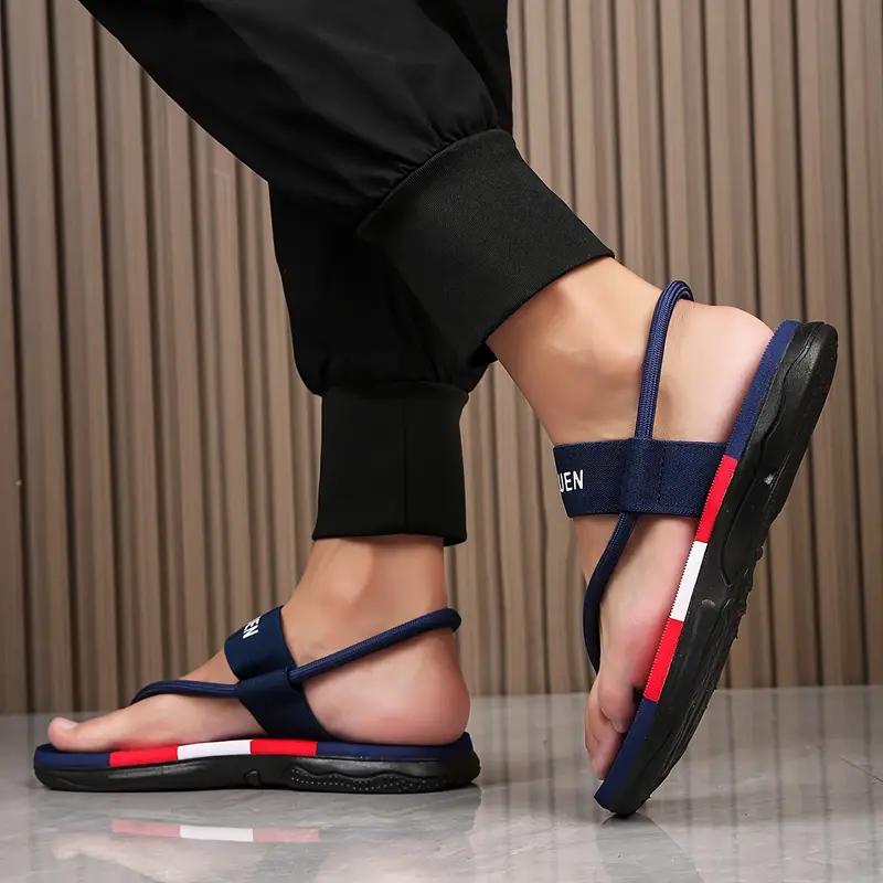 Soft Sole Flip Flops For Men Outdoor Beach Flat Shoes Male Anti-Slips Indoor Home Slippers Ankle Wrap Sandals Cozy Slide
