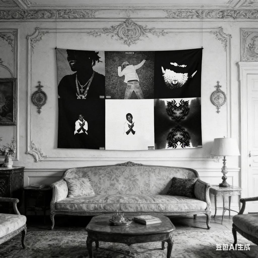 1pc Rap Music Album Cover Collage Tapestry Polyester 2D Print Wall Hanging for Bedroom Living Room Dorm Decor Music Lover Gift