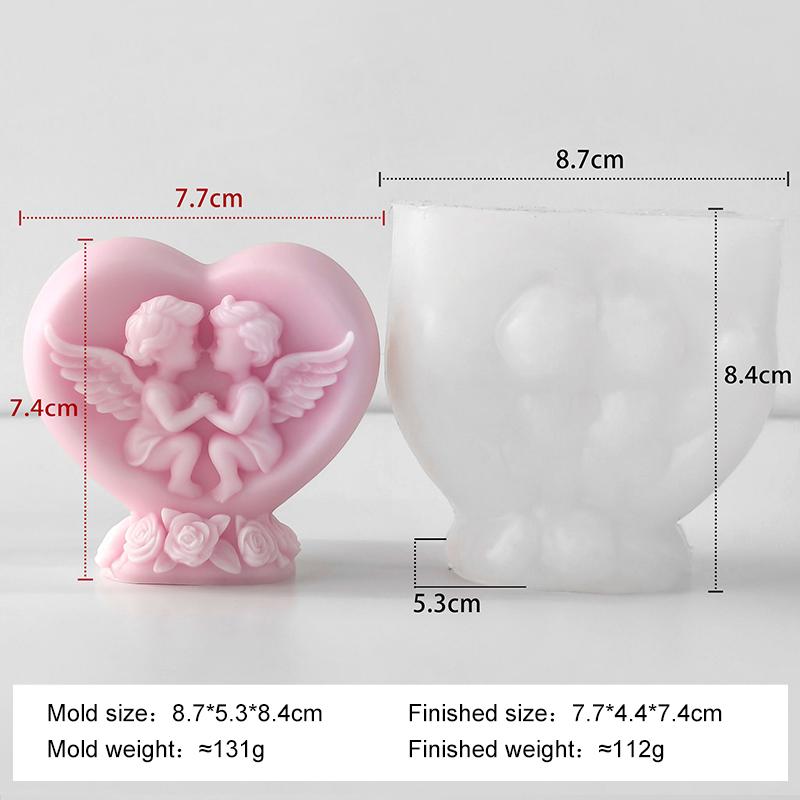 3D Love Little Angel Silicone Candle Mold DIY Valentine's Day Aroma Gypsum Resin Decoration Molds Soap Candle Making Supplies